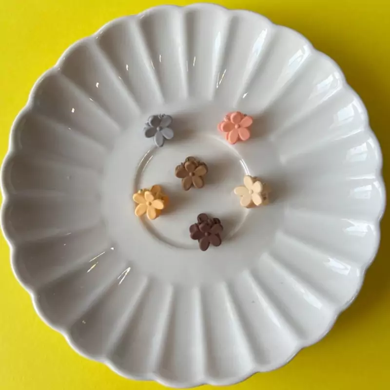 گیره ریز مینیمال طرح گل 6 عددی