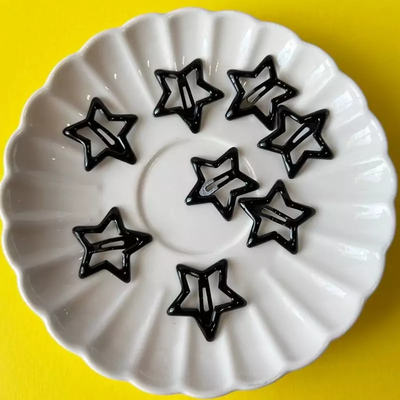 گیره تق تقی ستاره ای مشکی براق جفتی