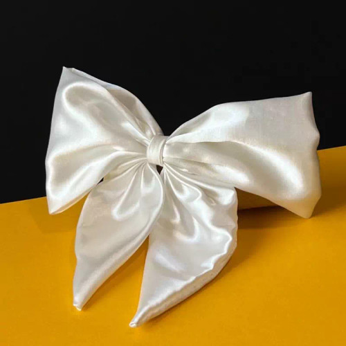 گیره پاپیونی ساتن سفید