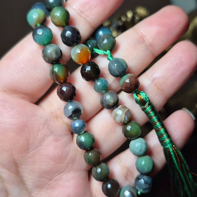 تسبیح 33 دانه سنگ عقیق معدنی سایز 8 میل کد k1139