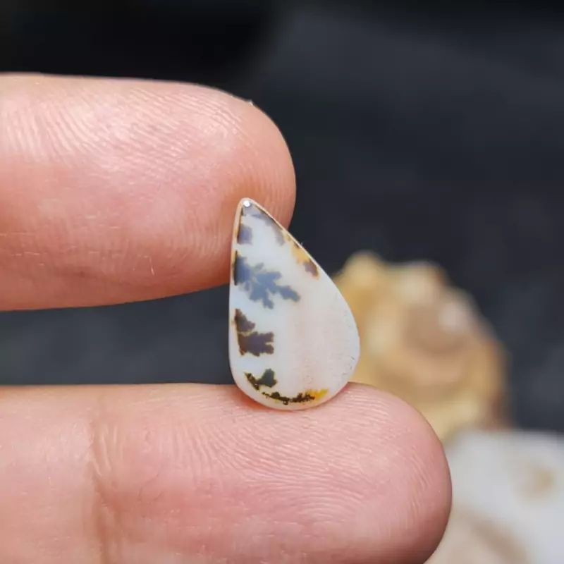 نگین سنگ  طبیعی عقیق شجر اصل معدنی  کد  28063