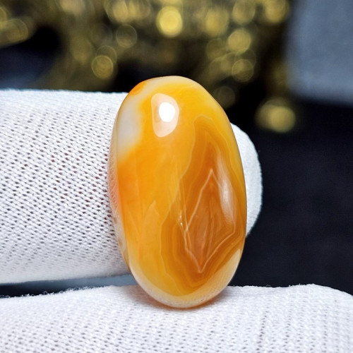 نگین سنگ عقیق عسلی سلیمانی معدنی کد 35731