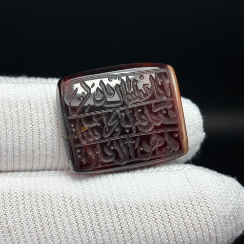 نگین سنگ عقیق معدنی خط دست (خوردگی پشت کار) کد K1329