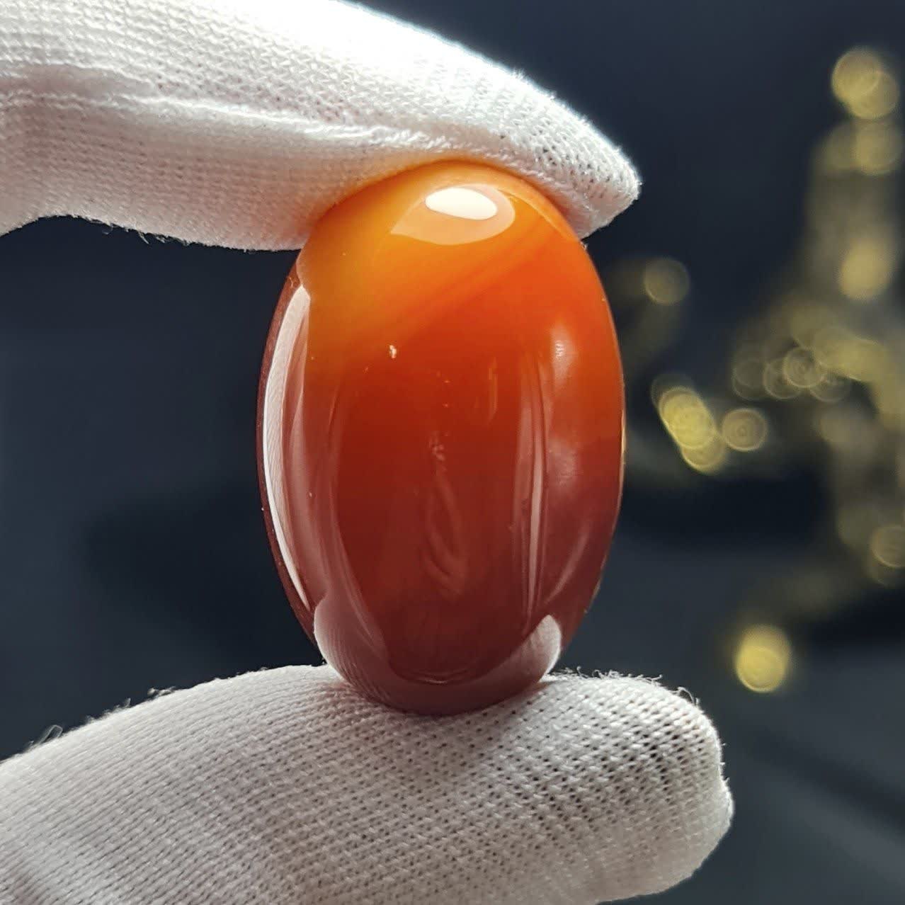 نگین درشت سنگ عقیق کارنلین معدنی   کد  T2432