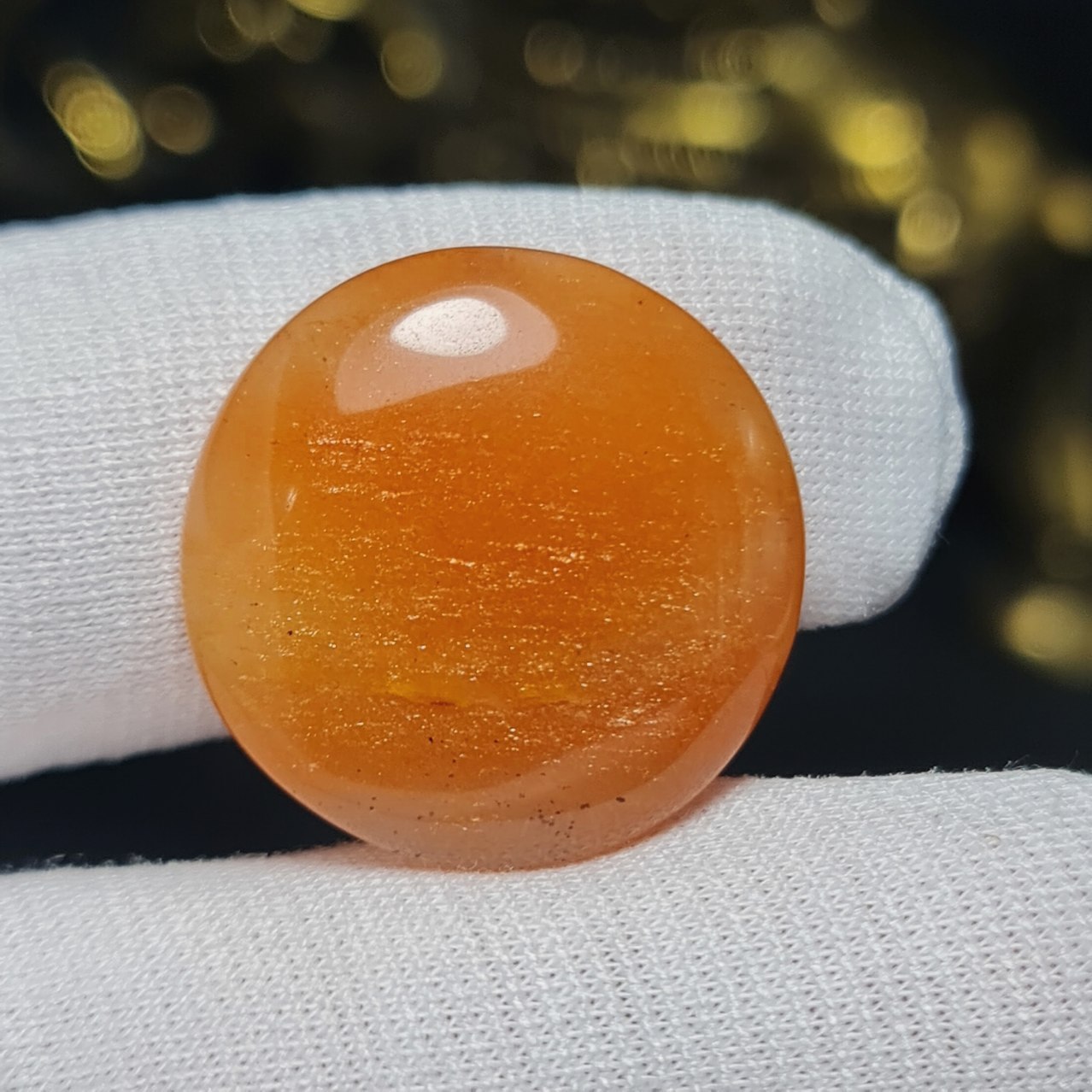 نگین سنگ اونتورین هلویی معدنی  کد  T2458
