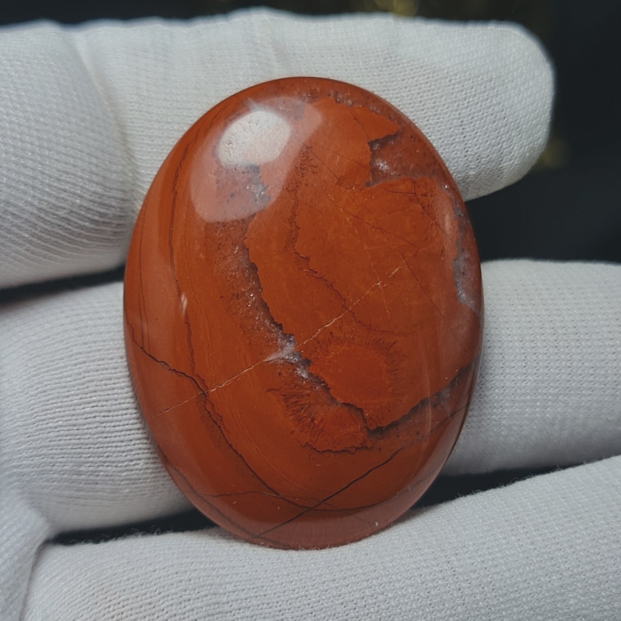 نگین درشت سنگ طبیعی جاسپر خونی معدنی  کد  T2481