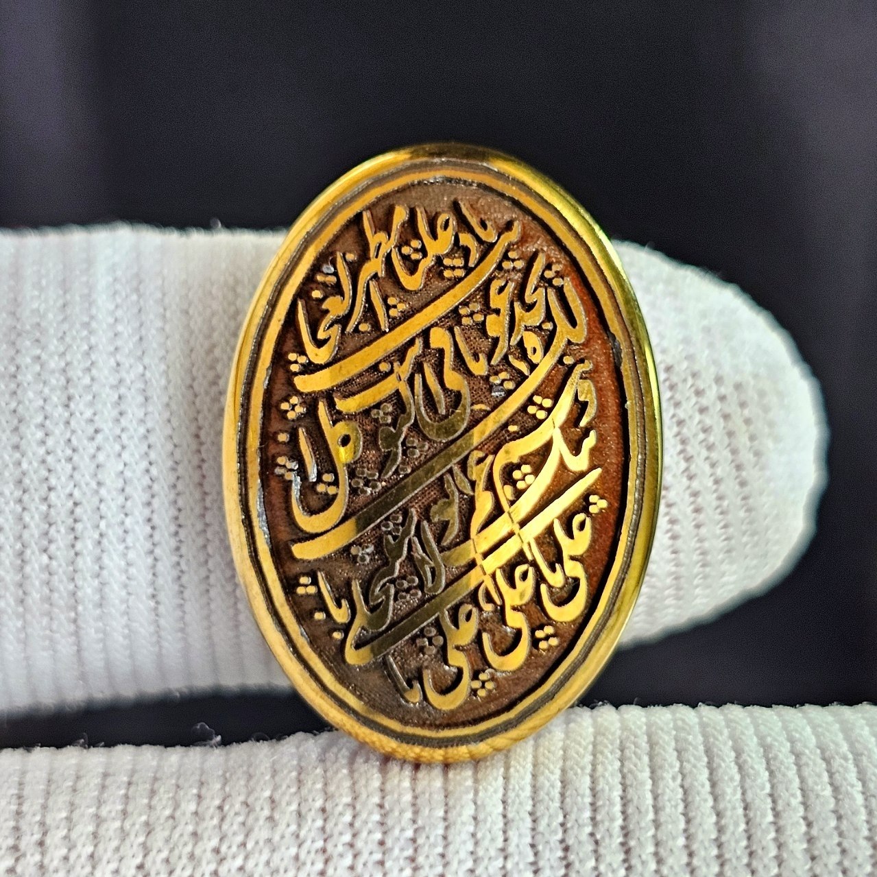 نگین سنگ حدید صینی معدنی حکاکی دعای ناد علی کد K1452