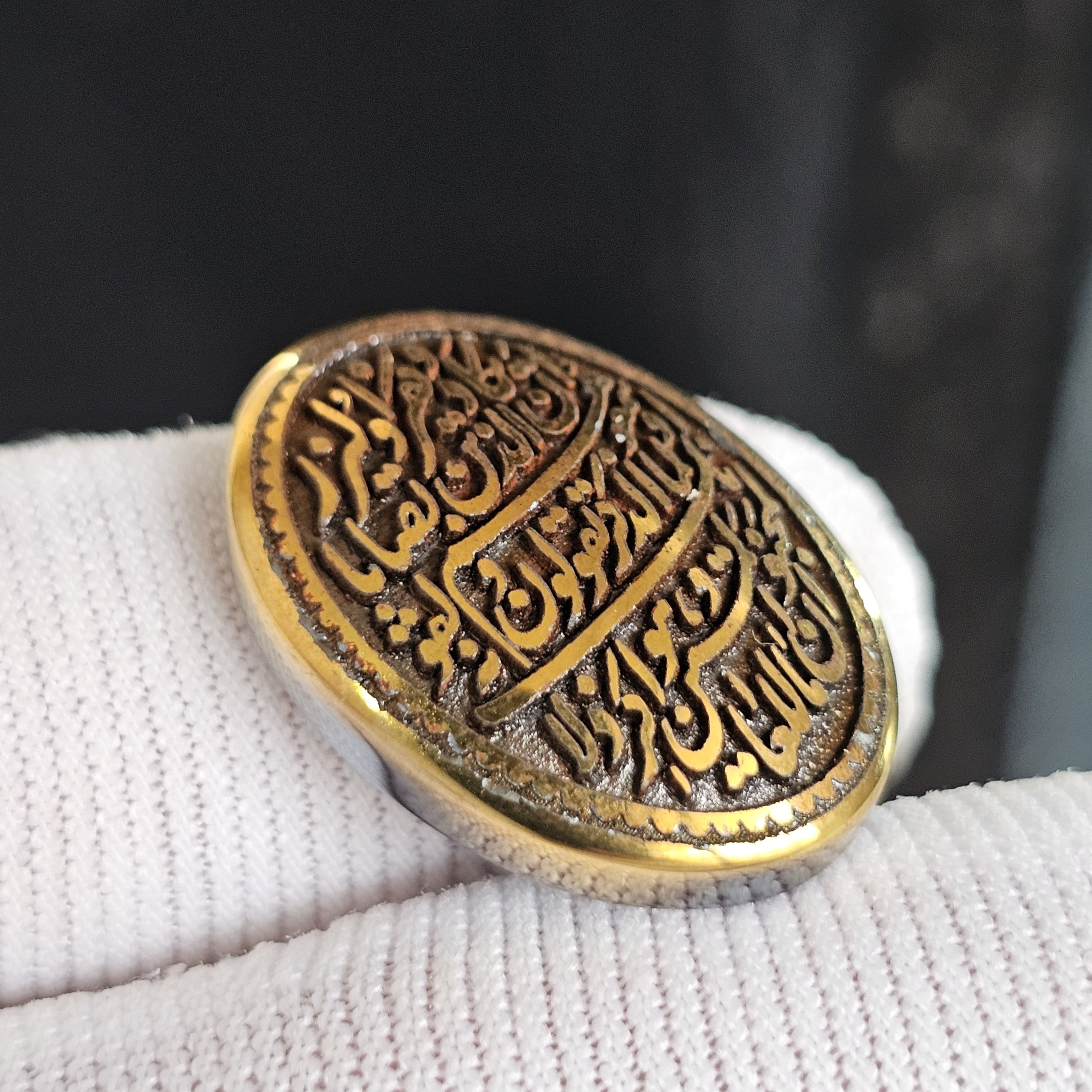 نگین سنگ حدید صینی معدنی حکاکی دعای و ان یکاد کد K1459