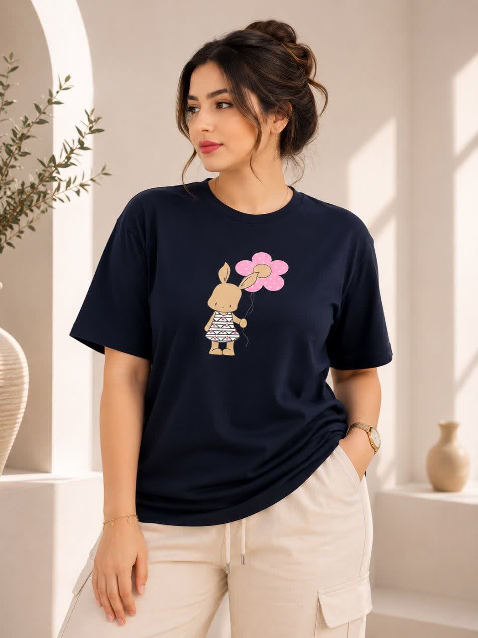 تیشرت زنانه طرح خرگوش کد VS142