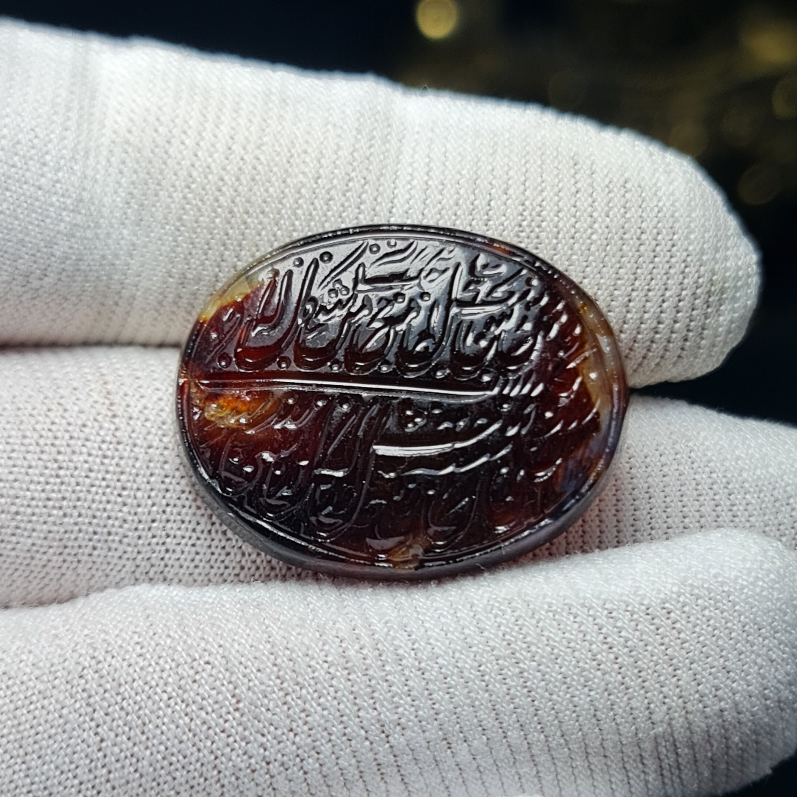 نگین سنگ عقیق معدنی خراسانی خط دست  کد  N1125