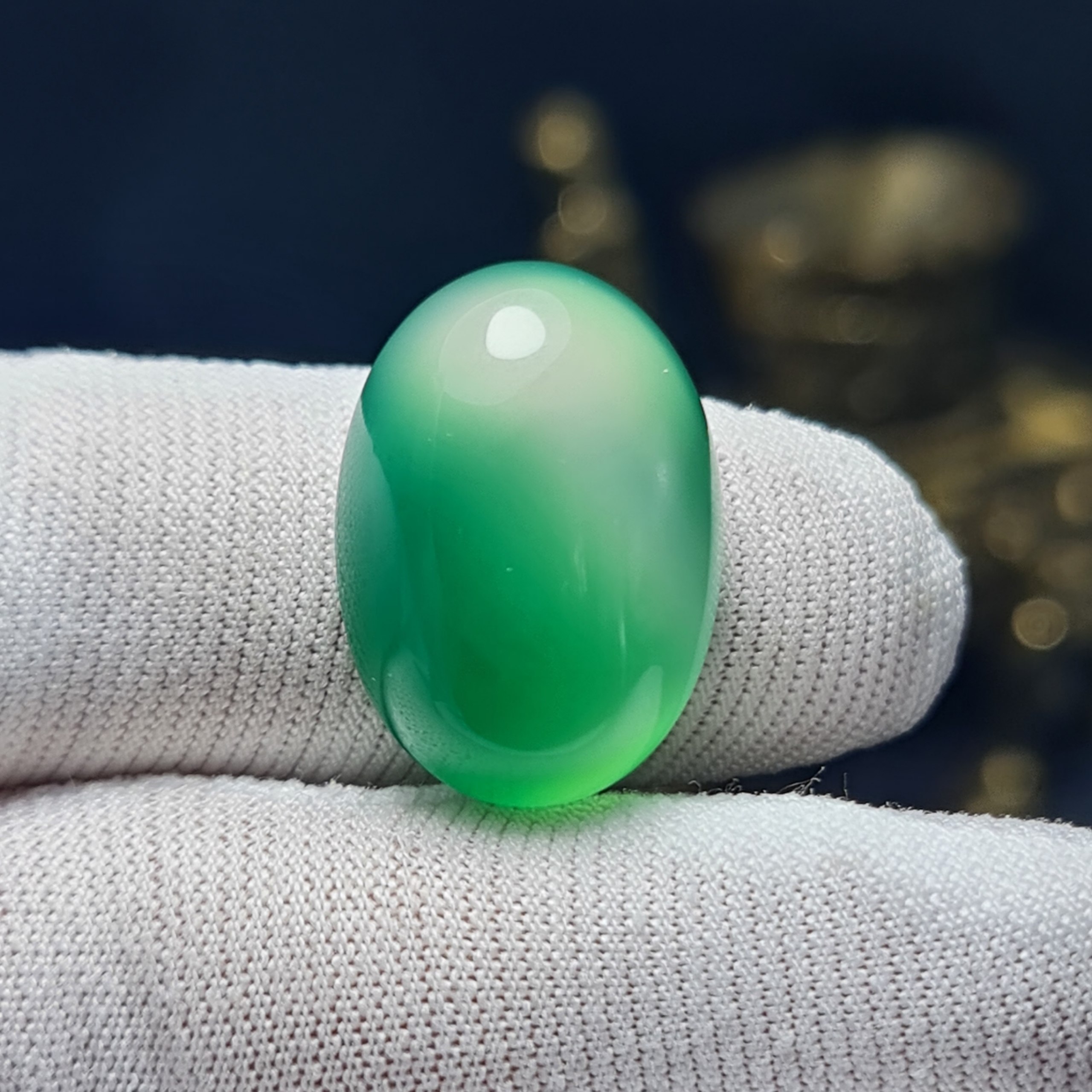 نگین سنگ عقیق سبز معدنی   کد  N1127
