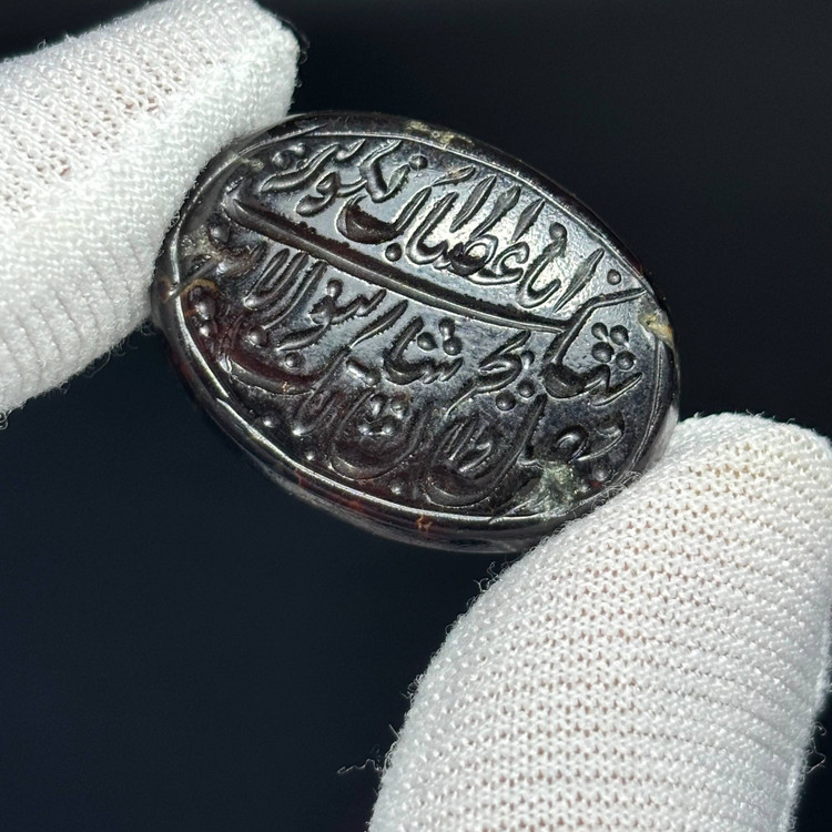 نگین سنگ عقیق شفت العبد معدنی خط دست سوره کوثر کد K1566