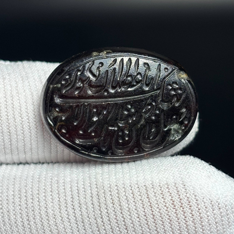 نگین سنگ عقیق شفت العبد معدنی خط دست سوره کوثر کد K1566