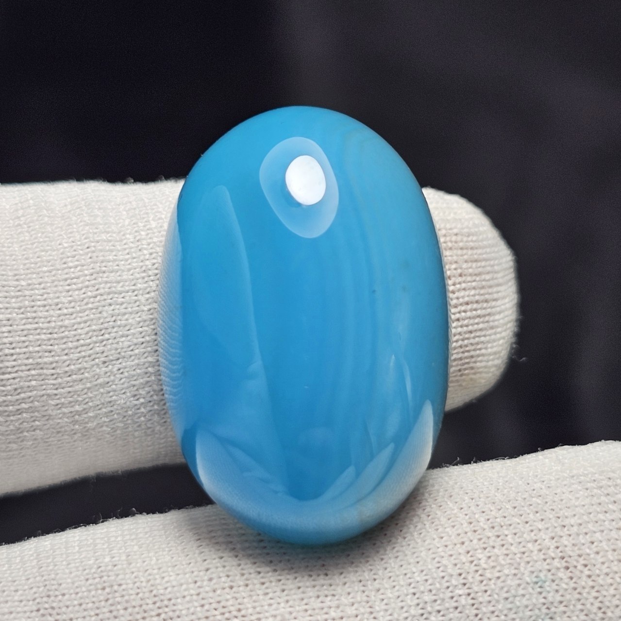 نگین درشت سنگ عقیق آبی معدنی کد  T2571